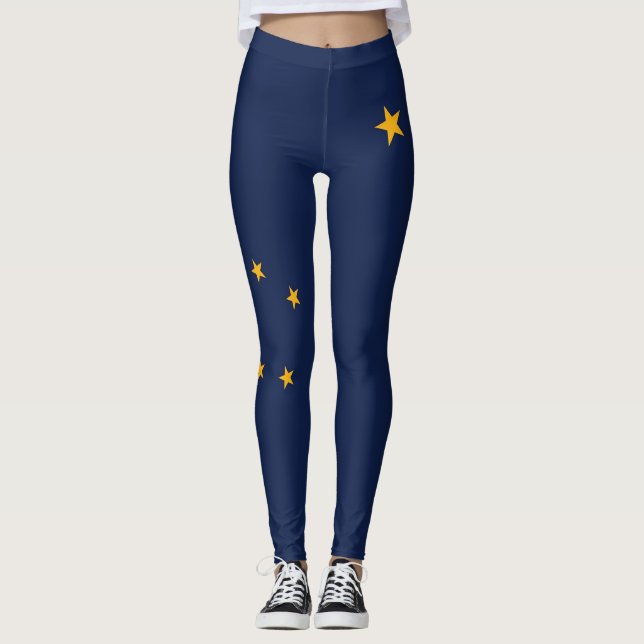 Leggings Leyendas con bandera de Alaska, Estados Unidos (Anverso)