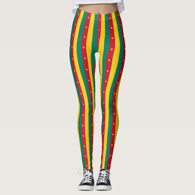 Leggings Leyendas con bandera de Camerún (Anverso)