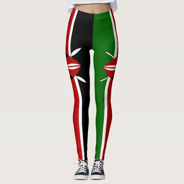 Leggings Leyendas con bandera de Kenia (Anverso)