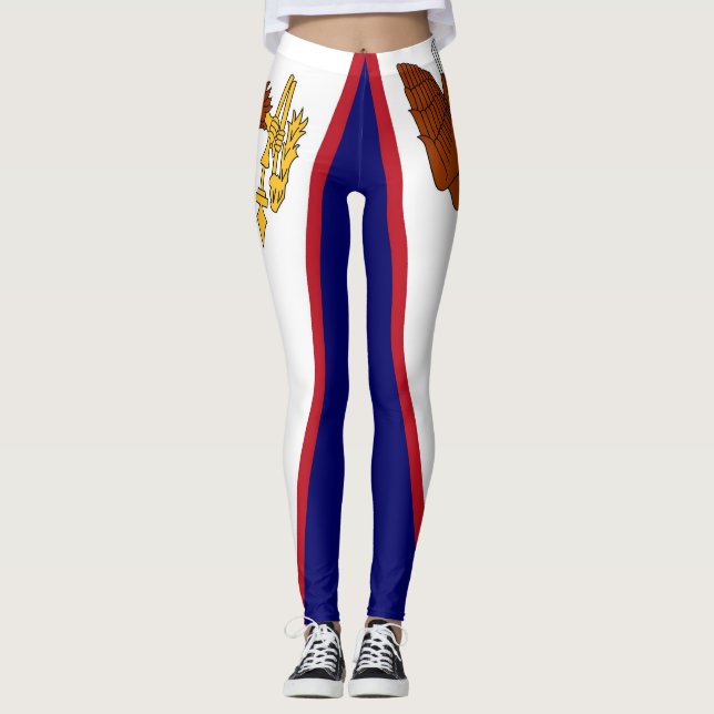 Leggings Leyendas con bandera de Samoa Americana, Estados U (Anverso)