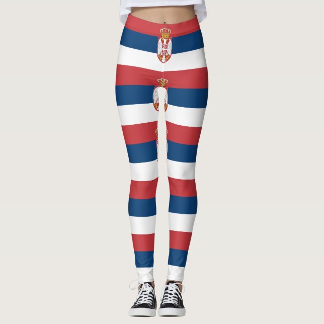 Leggings Leyendas con bandera de Serbia (Anverso)