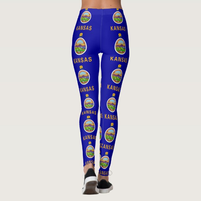Leggings Leyendas con bandera del estado de Kansas, Estados (Reverso)