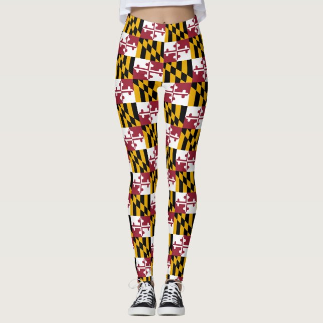 Leggings Leyendas con bandera del estado de Maryland, EE.UU (Anverso)