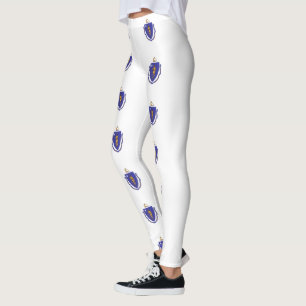 Leggings Leyendas con bandera del estado de Massachusetts,