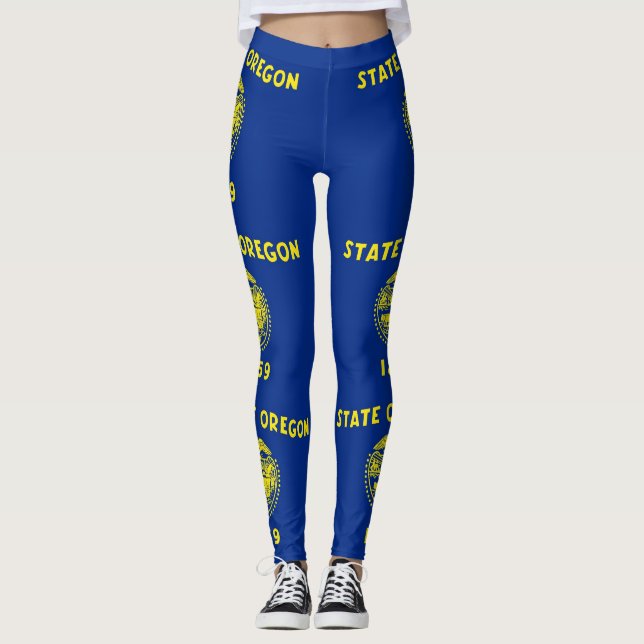 Leggings Leyendas con bandera del estado de Oregón, EE.UU. (Anverso)