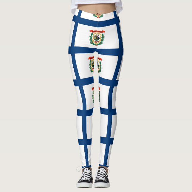 Leggings Leyendas con bandera del estado de Virginia Occide (Anverso)