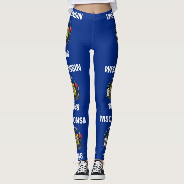 Leggings Leyendas con bandera del estado de Wisconsin, Esta (Anverso)