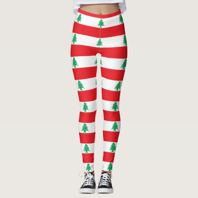 Leggings Leyendas con bandera del Líbano (Anverso)