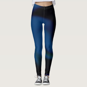 Leggings Leyendas con diseño abstracto azul y negro