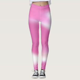 Leggings Leyendas con diseño abstracto en blanco y rosa