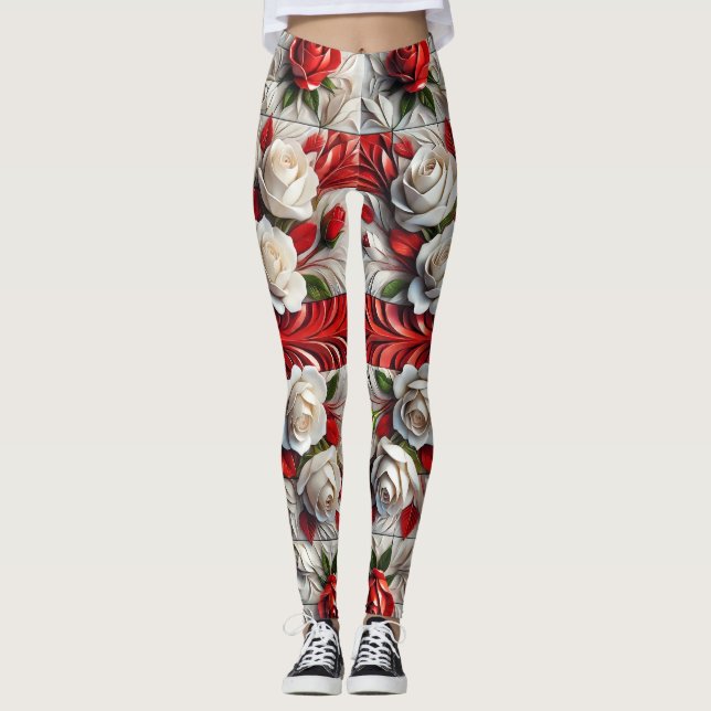 Leggings Leyendas con diseño de Rosas ingleses (Anverso)