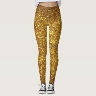 Leggings Leyendas con efecto de destello de Purpurina dorad