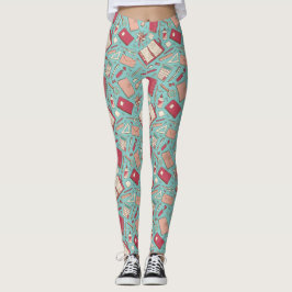 Leggings Leyendas con estampado de cuaderno verde