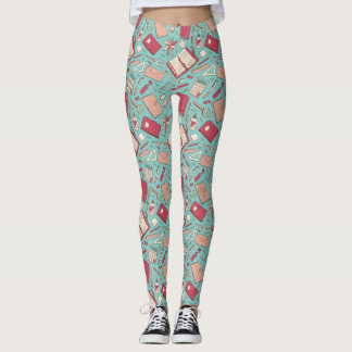 Leggings Leyendas con estampado de cuaderno verde