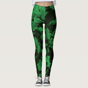 Leggings Leyendas con huella de flores verdes