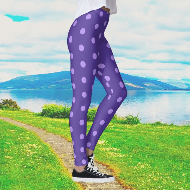 Leggings Leyendas con motivos púrpura Polka Dot (Subido por el creador)
