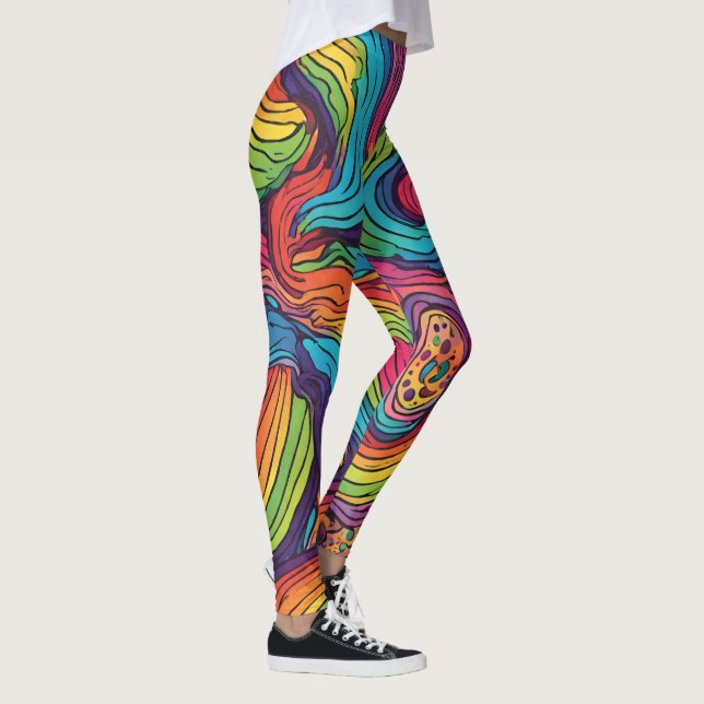 Leggings Leyendas con patrones de color arcoiris (Derecha)