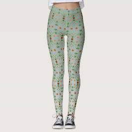 Leggings Leyendas con patrones verde azulados