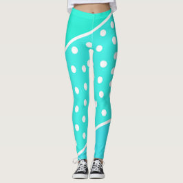 Leggings Leyendas con puntos azul turquesa