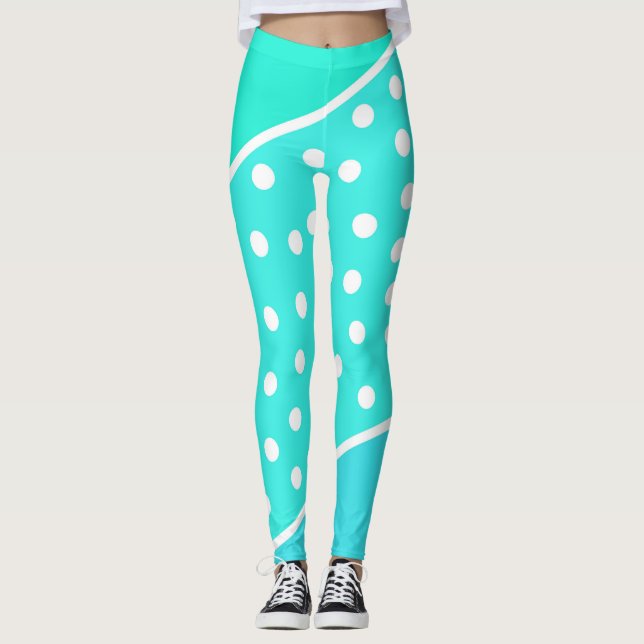 Leggings Leyendas con puntos azul turquesa (Anverso)