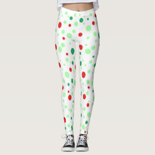 Leggings Leyendas con puntos de polka verde y rojo