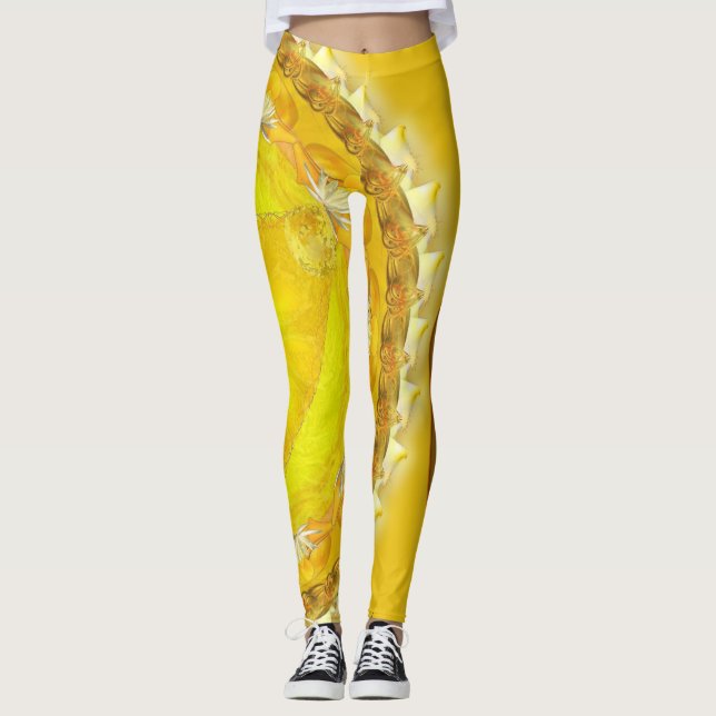 Leggings Leyendas con un mandarala amarillo adorable (Anverso)