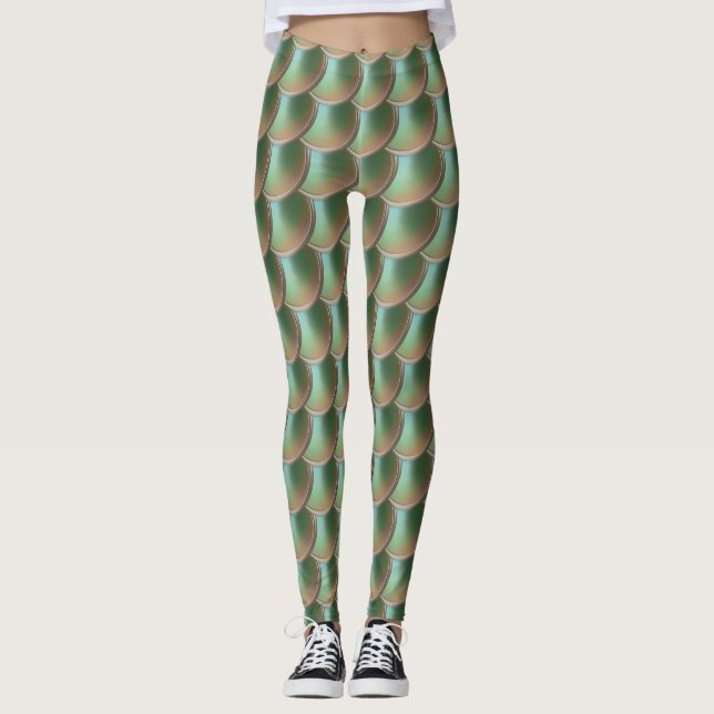 Leggings Leyendas Cosplay Escala Dragón Verde Irlandés (Anverso)