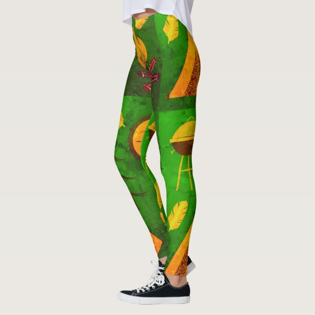Leggings Leyendas de acampar verde con efecto texturizado (Izquierda)