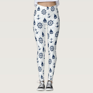 Leggings Leyendas de ancla náutica azul