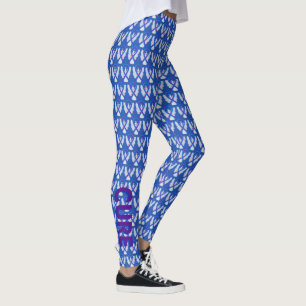 Leggings Leyendas de ángel de la cinta azul y púrpura