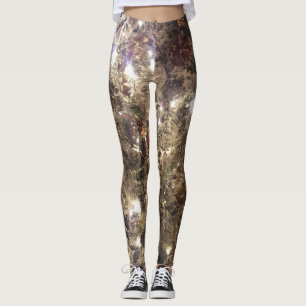 Leggings Leyendas de árbol de Navidad plateado iluminadas