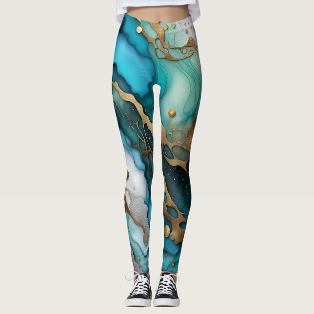 Leggings Leyendas de arte abstractas - Impresión de mármol  (Anverso)
