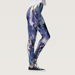 Leggings Leyendas de arte abstractas y divertidas: azul y b