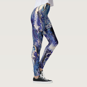 Leggings Leyendas de arte abstractas y divertidas: azul y b