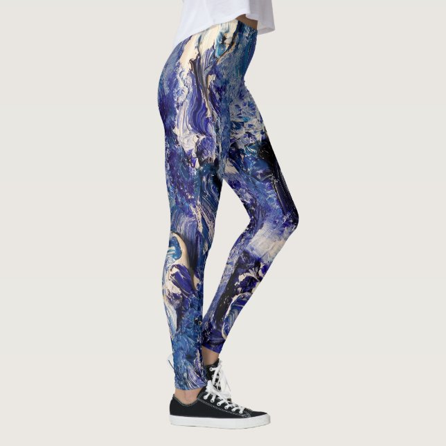 Leggings Leyendas de arte abstractas y divertidas: azul y b (Derecha)