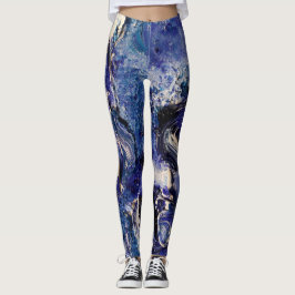 Leggings Leyendas de arte abstractas y divertidas: azul y b