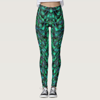 Leggings Leyendas de arte abstracto verde