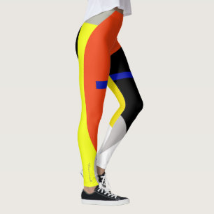 Leggings Leyendas de arte de abstracto rojo amarillo ocaso