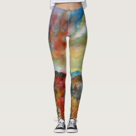 Leggings Leyendas de arte de acuarela de otoño