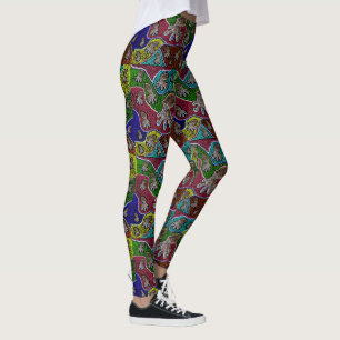 Leggings Leyendas de arte de pulpo con anillo azul australi