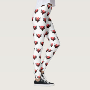Leggings Leyendas de arte del tatuaje del corazón tribal