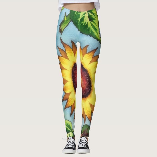 Leggings Leyendas de arte floral de girasol gigante