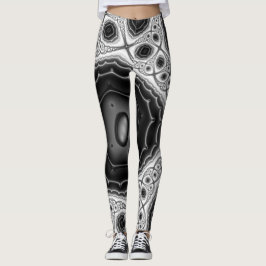 Leggings Leyendas de arte fractal gris/negro