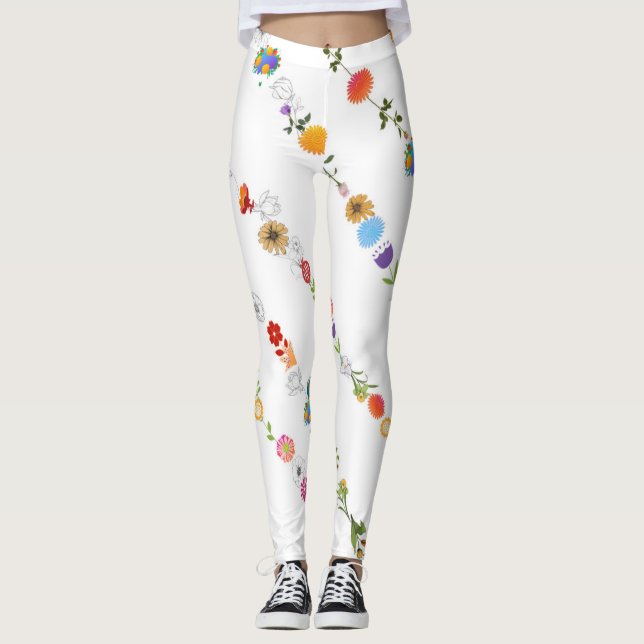 Leggings Leyendas de arte originales florales (Anverso)