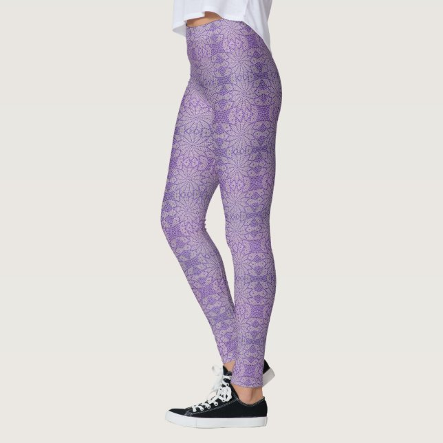 Leggings Leyendas de aspecto de crochet púrpura - HAMbyWG (Izquierda)