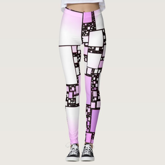 Leggings Leyendas de baile rosa y cuadrado blanco (Anverso)