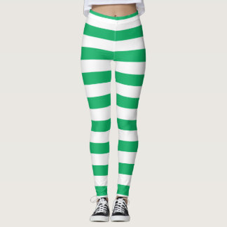 Leggings Leyendas de banda ancha verde y blanca para navida