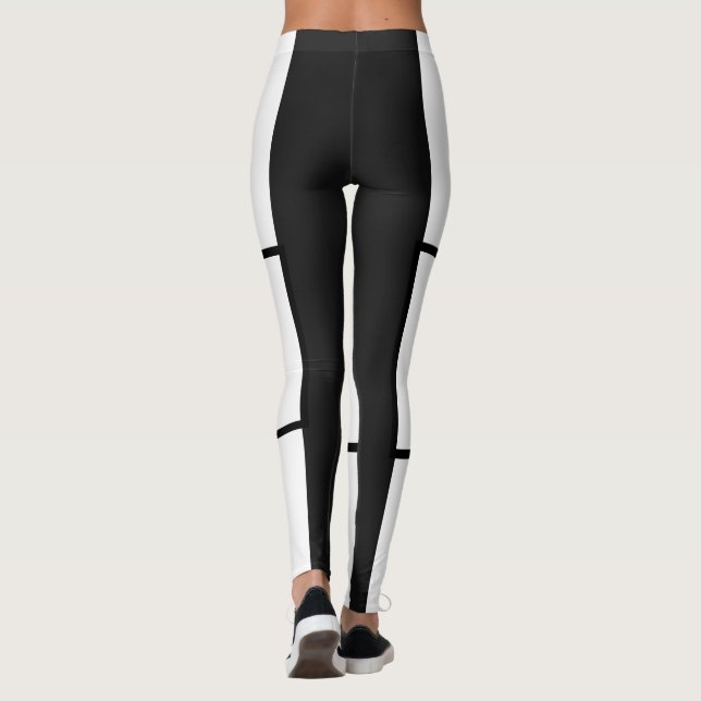 Leggings Leyendas de banda negrita en blanco y negro (Reverso)