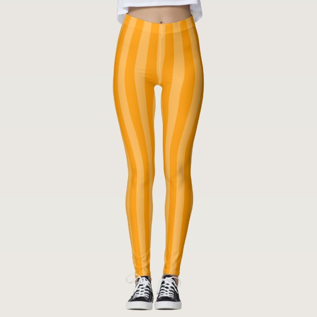 Leggings Leyendas de banda vertical Naranja brillante (Anverso)