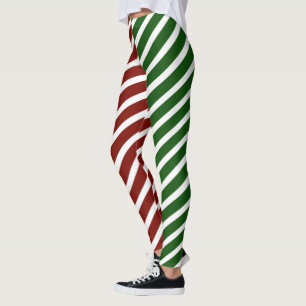 Leggings Leyendas de bandas de golosinas rojas y verdes